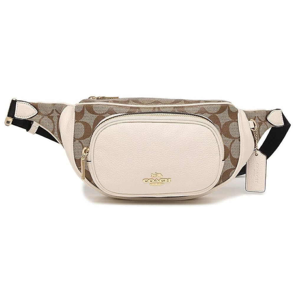 Coach Cream and Brown Belt Bag
